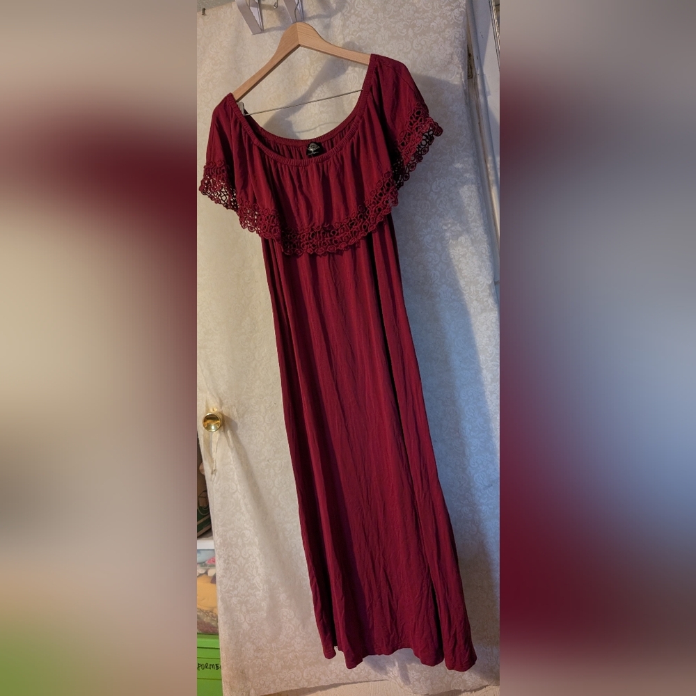 CalStyle BOHO MAXI Dress Sz. XL Red - Picture 4 of 15